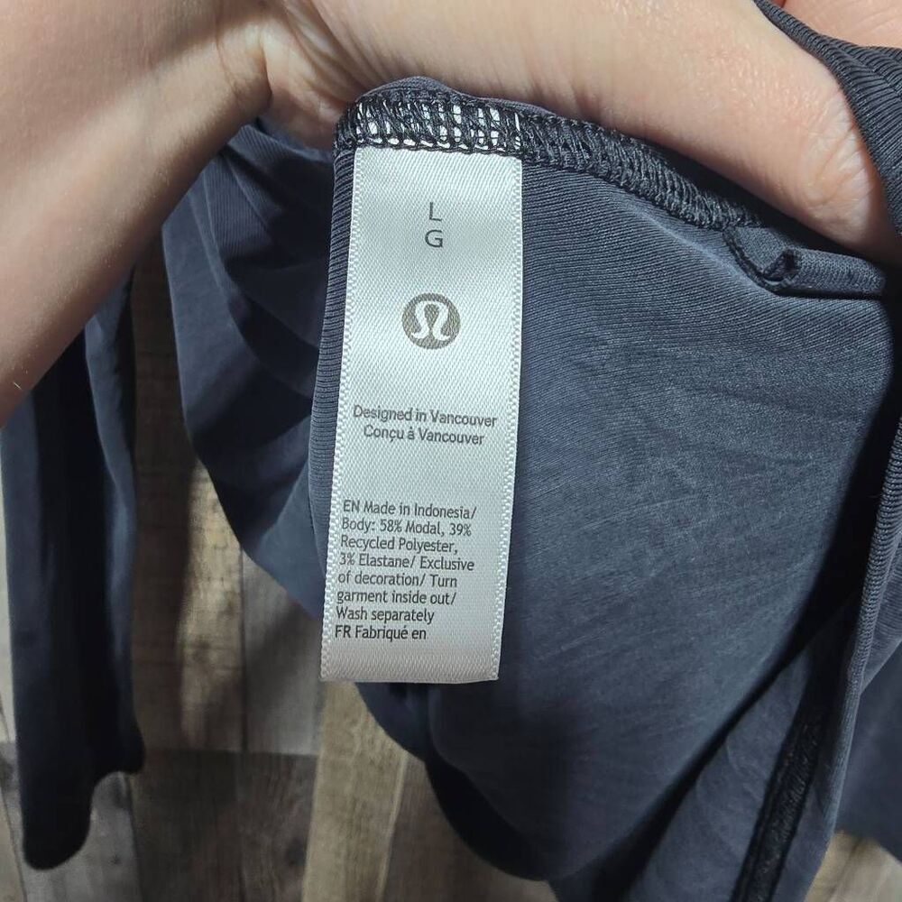 Lululemon Drapey Softstreme Off-The-Shoulder Long-Sleeve Shirt Black Large Comfy - Picture 5 of 6